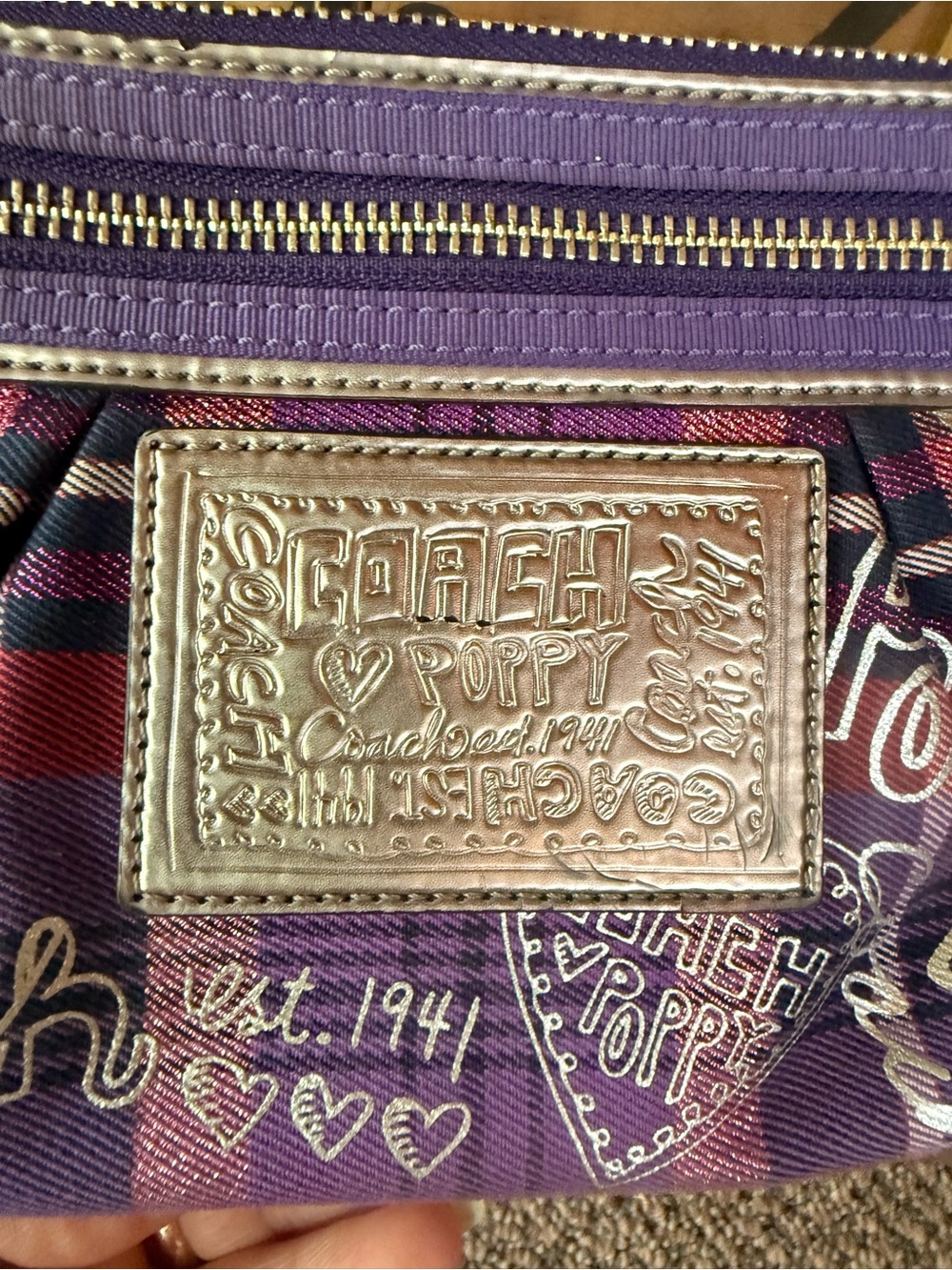 Coach Poppy Glam Graffiti Wristlet - Picture 3 of 12